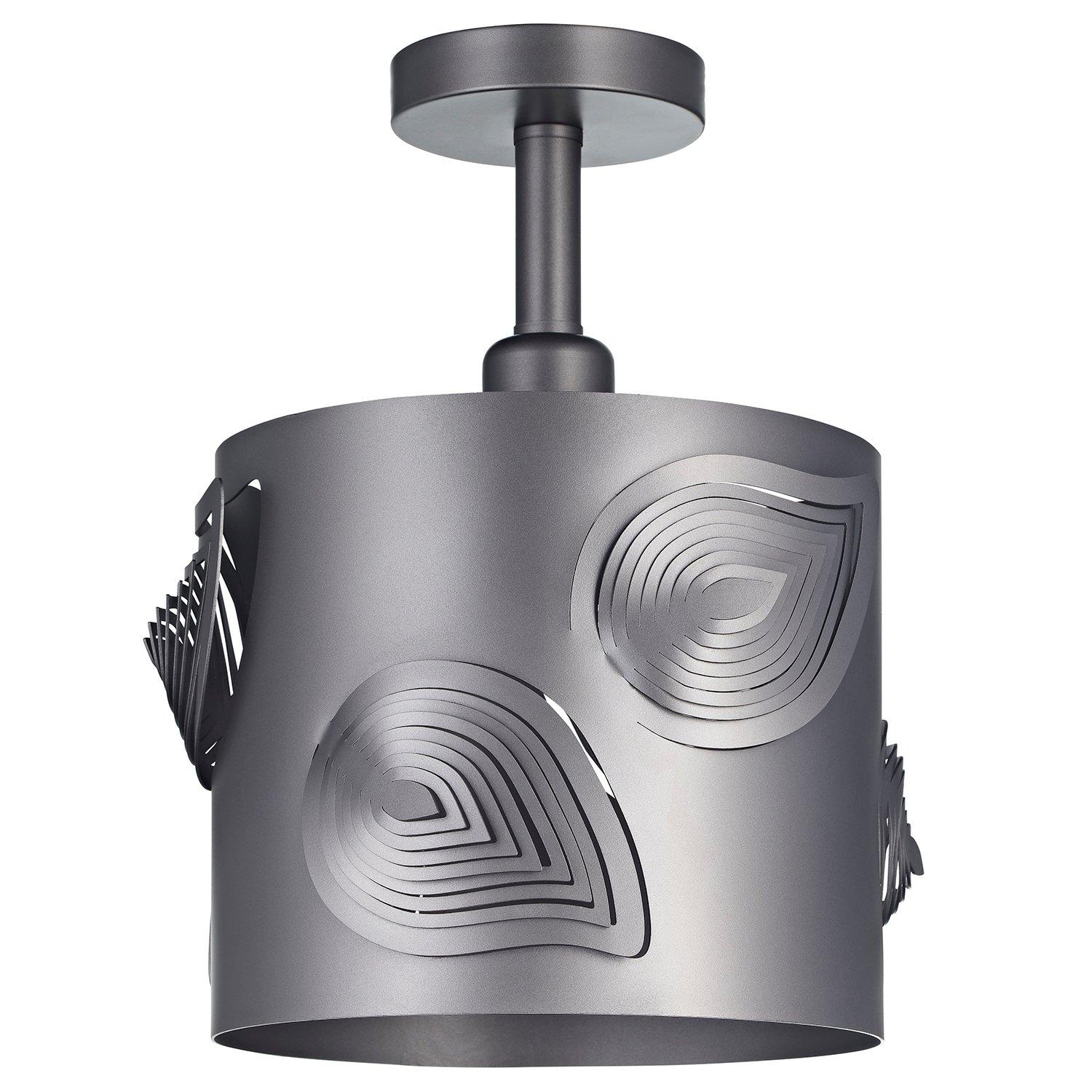 Contemporary Designer Semi Flush Ceiling Lamp with Laser Cut Leaves