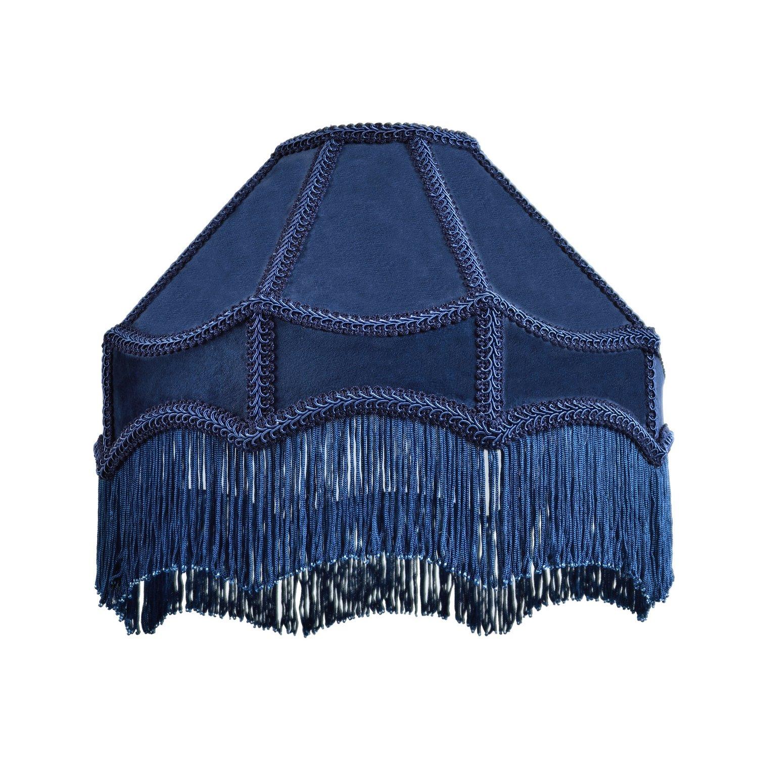 Traditional Victorian Empire Lamp Shade in Velvet with Hanging Tassels