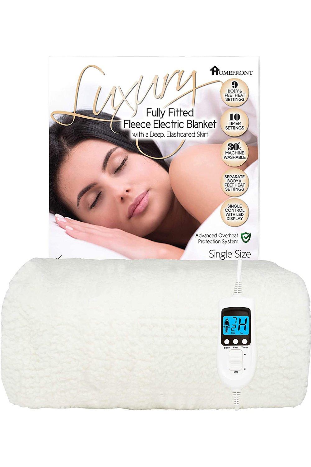 Electric Blanket Single Bed Size Fleece Fitted Heated Mattress Cover