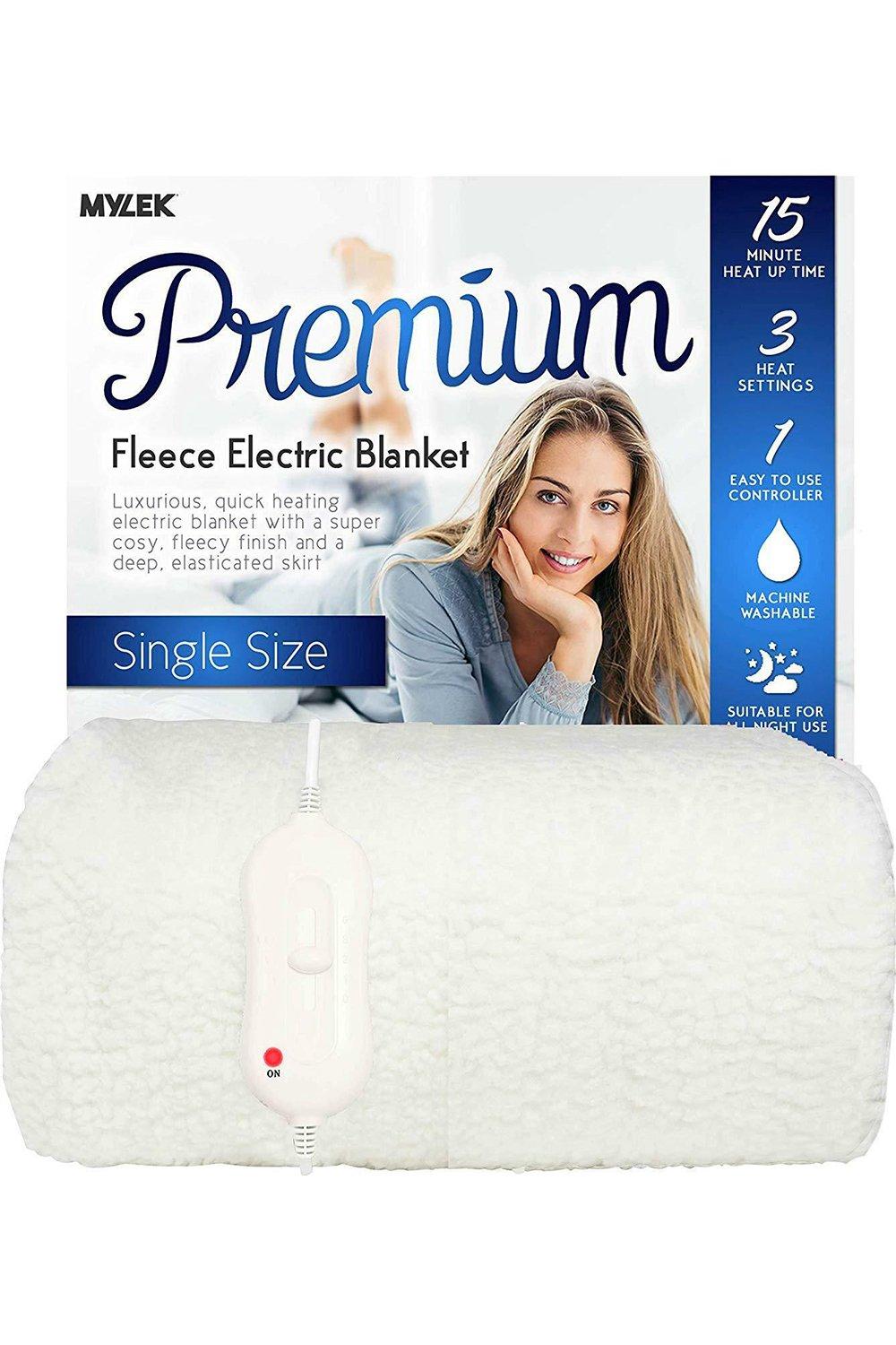 Electric Blanket Single Bed Size Fleece Heated Fitted Mattress Cover