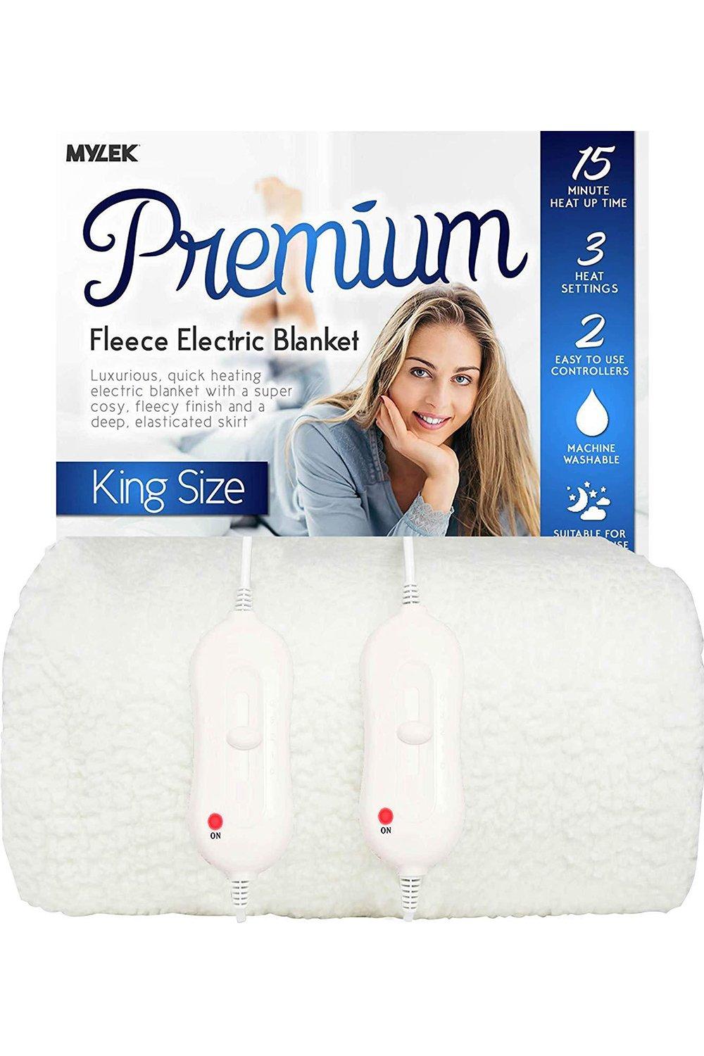 Electric Blanket King Bed Size Fleece Heated Fitted Mattress Cover
