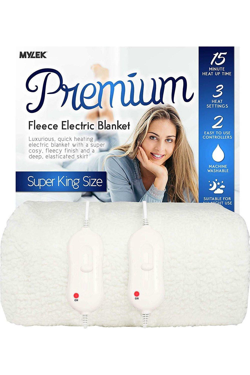 Electric Blanket Super King Bed Size Fleece Heated Fitted Bed Cover
