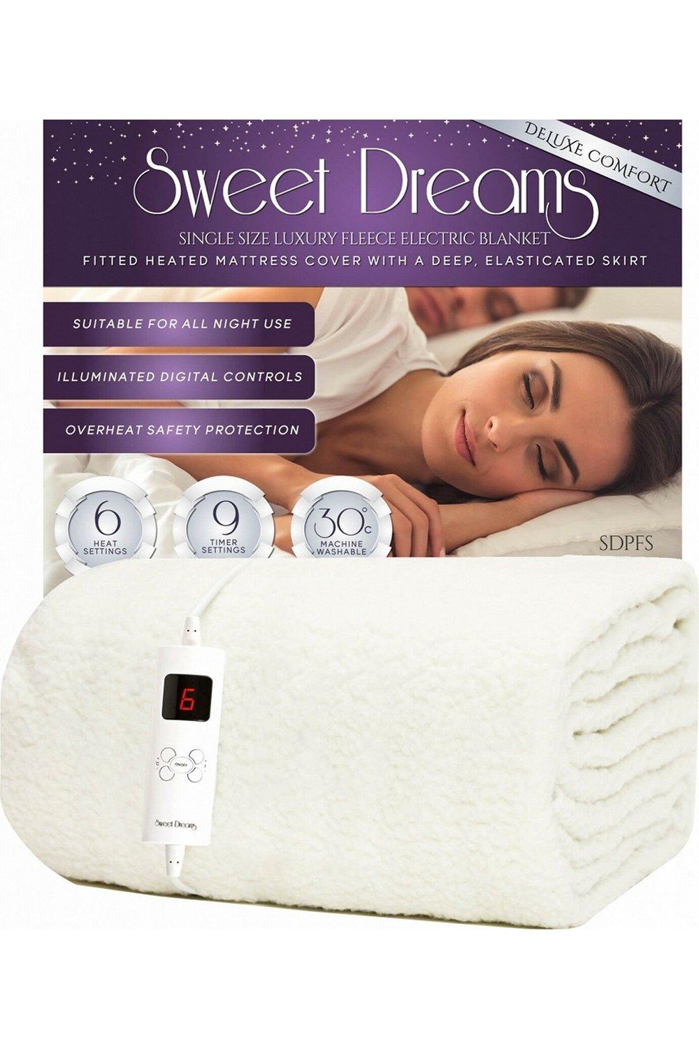 Electric Blanket Single Bed Size Fleece Heated Fitted Mattress Cover