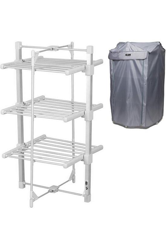 Glamhaus Electric Heated Clothes Airer Dryer Indoor Foldable Horse Rack 3 Tier 1