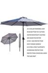 Glamhaus Light Grey Solar Power LED Tilting Parasol Waterproof Umbrella 2.7M thumbnail 2