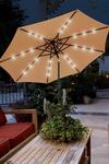 Glamhaus Khaki Solar Power LED Tilting Parasol Waterproof Garden Umbrella 2.7M thumbnail 5