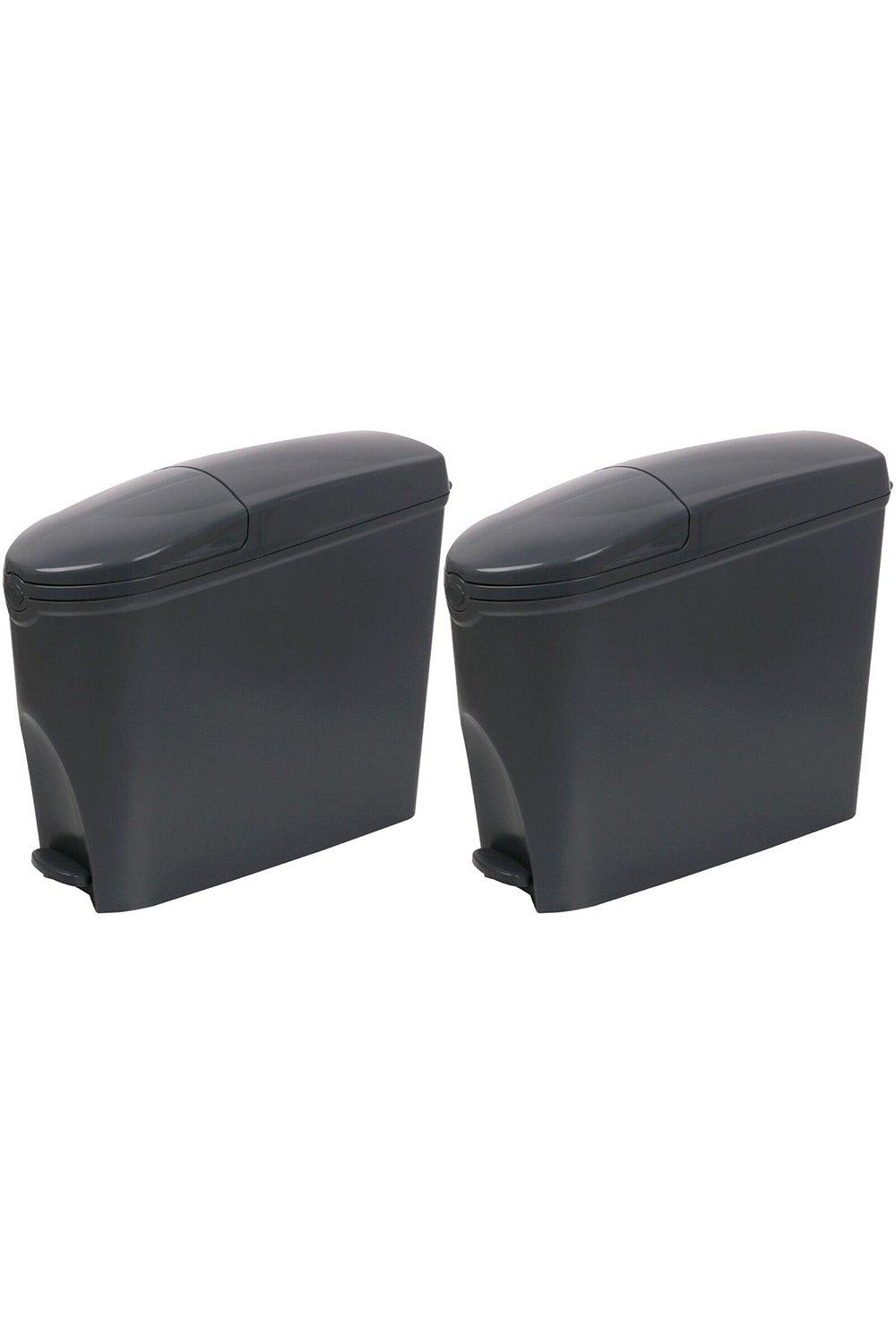 Grey Pedal Operated Toilet Sanitary Bin 2 x 20 Litre Capacity