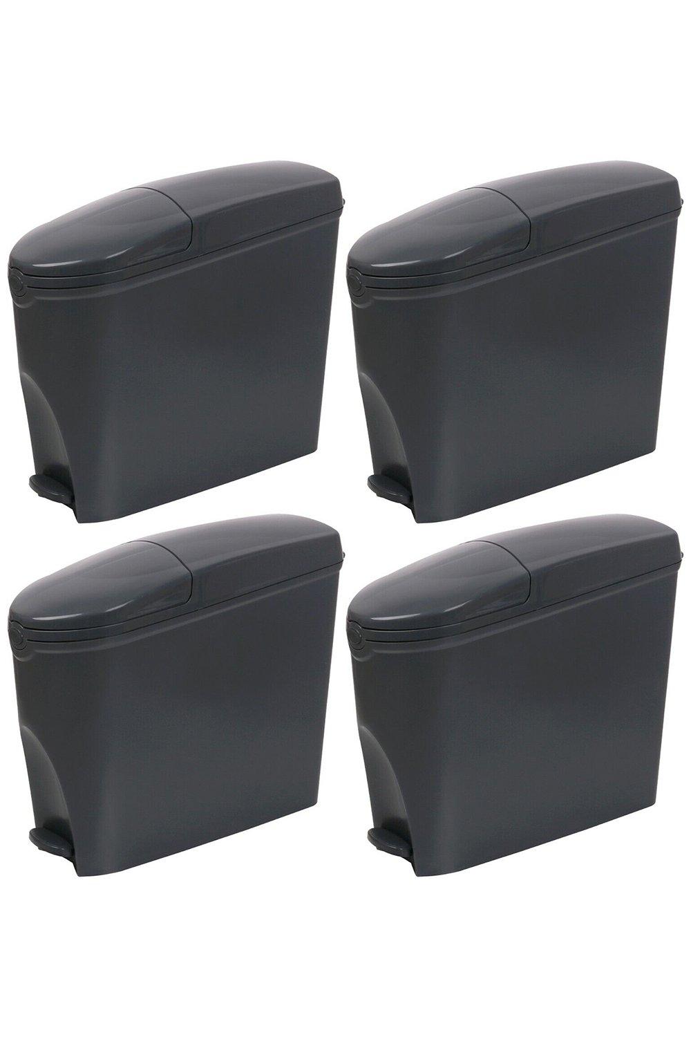 Grey Pedal Operated Toilet Sanitary Bin 4 x 20 Litre Capacity