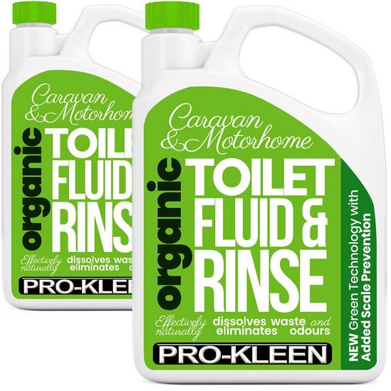 ProKleen Organic Toilet Chemical Fluid Rinse Caravan & Motorhome Cleaner 2 x 2L 1