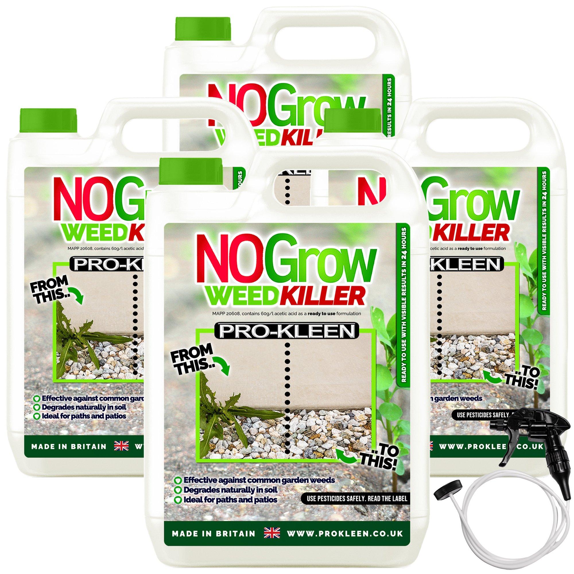 NO Grow Double Strength Weed & Moss Killer Glyphosate Free 4 x 5L