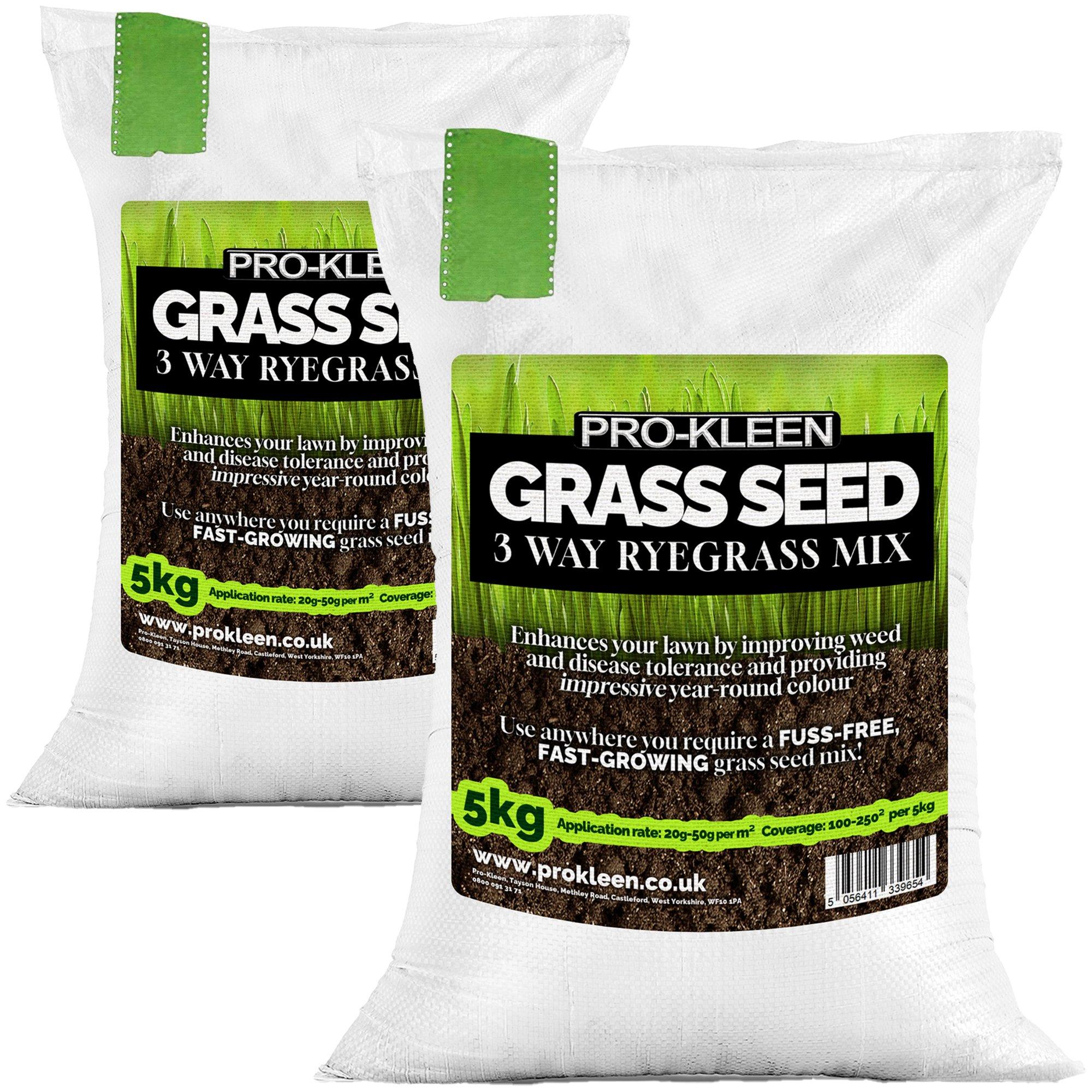 Grass Seed 3 Way Ryegrass Mix Fast Germination Multi-Resistant 2 x 5KG