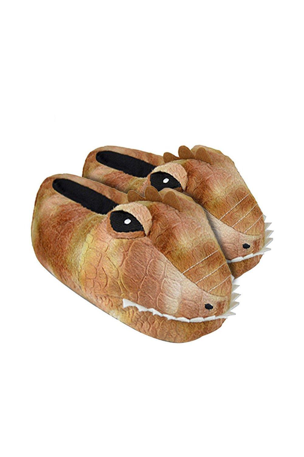 Warm Soft Plush 3D Dinosaur Head Slippers