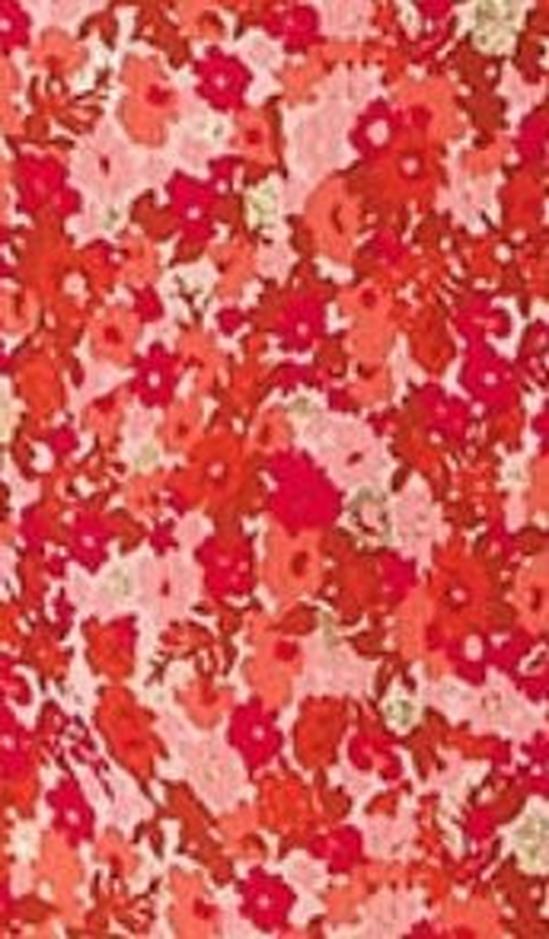 Liquorish Floral & Foil Print Midi Dress In Red 6