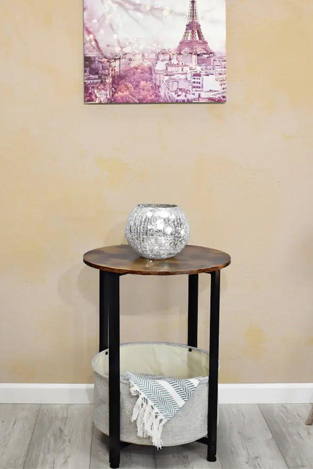 Walnut Effect Coffee/Side Table With Basket
