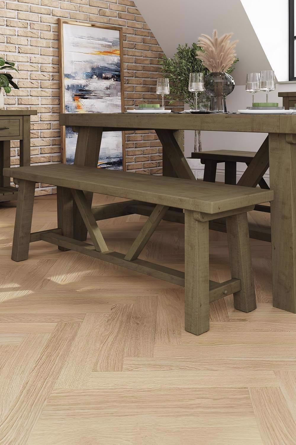 1.4m Reclaimed Pine Dining Bench Eco Friendly