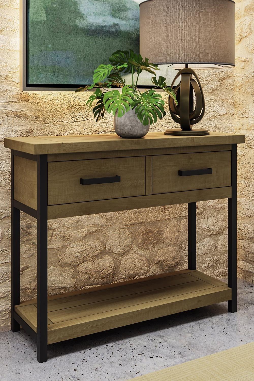 Solid Pine Driftwood Large Console Table