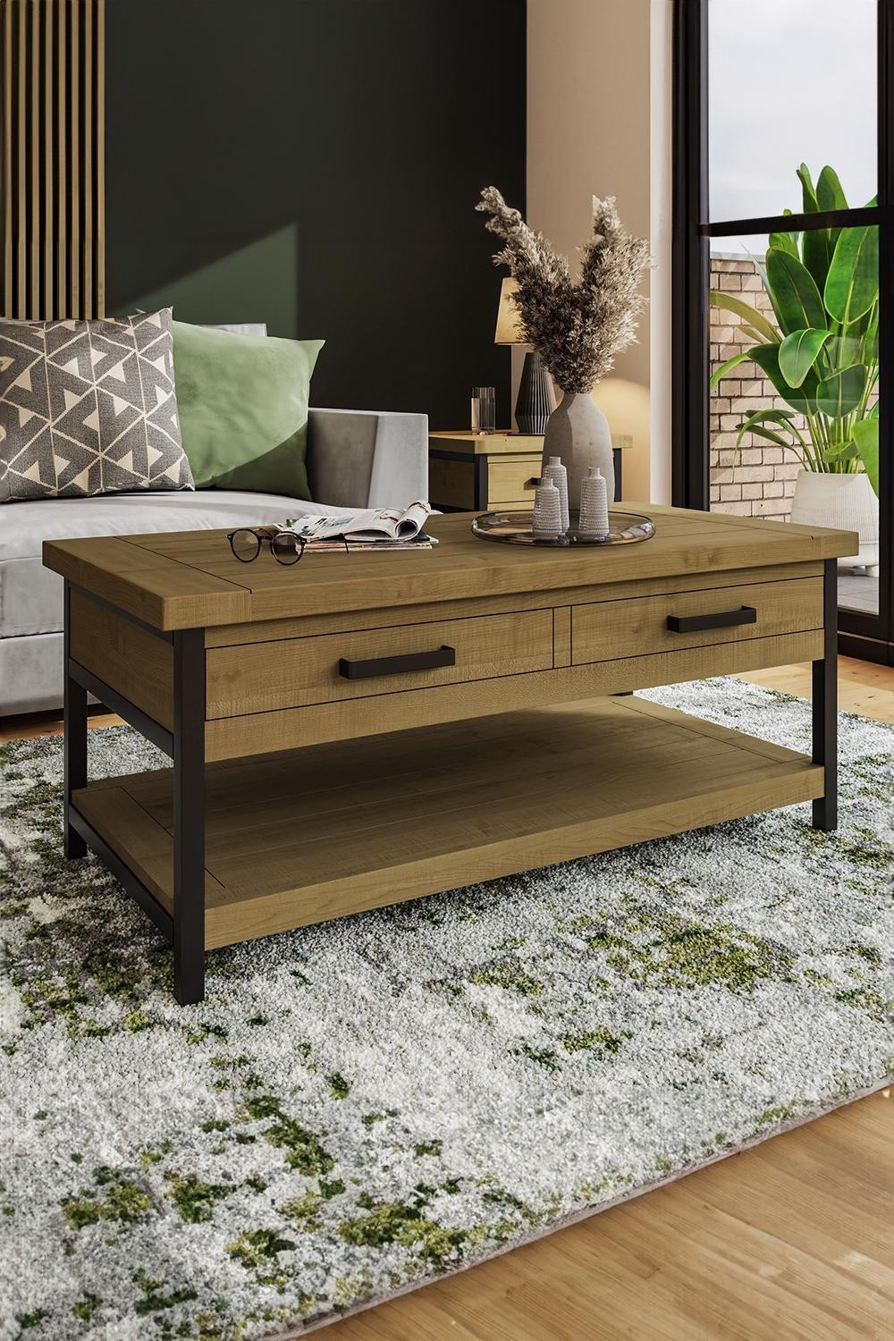 Solid Pine Coffee Table Driftwood Lacquered