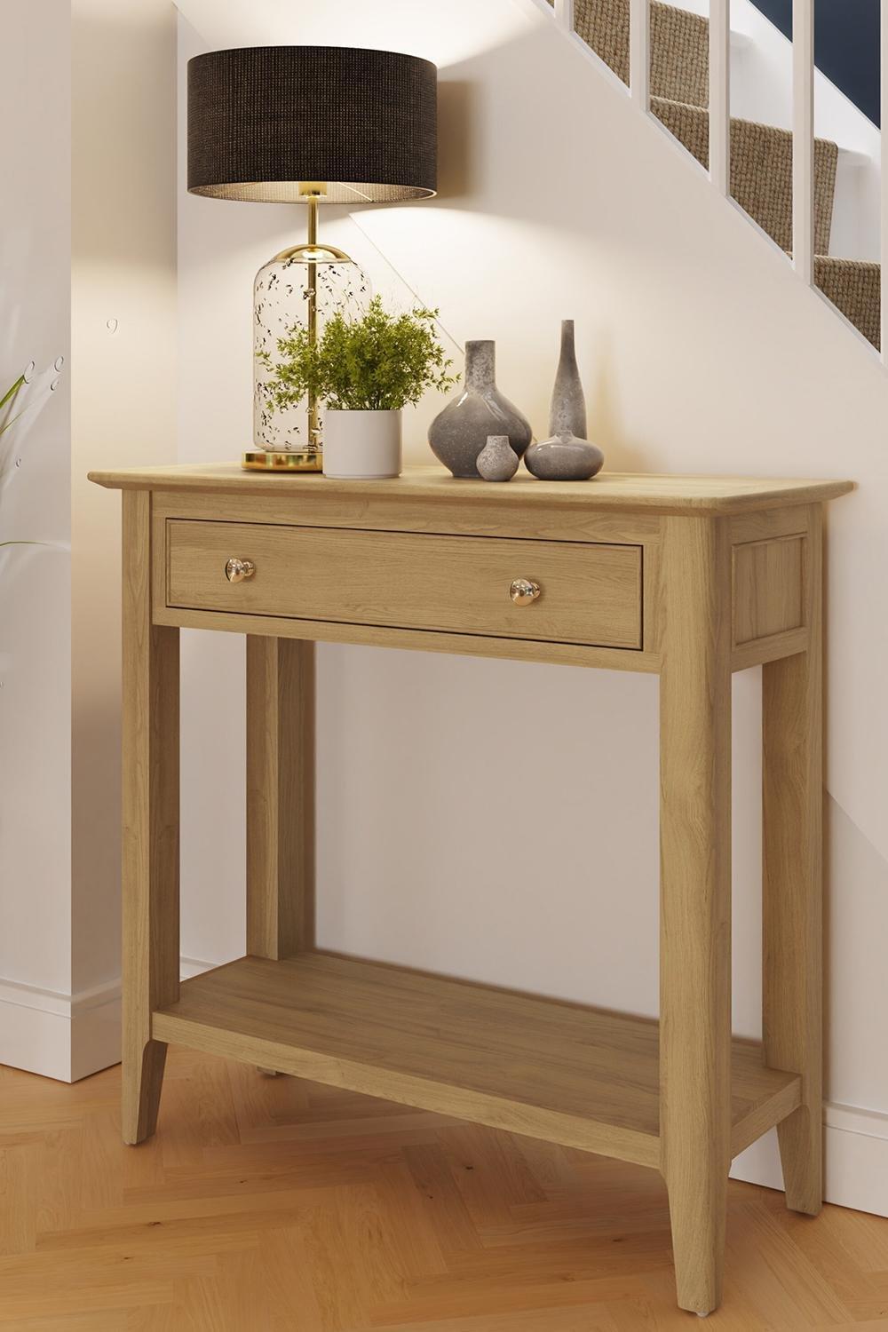 Console Table 1 Drawer Natural Oak