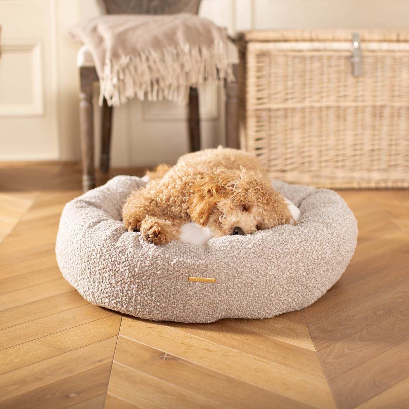 Donut Bed in Mink Boucle