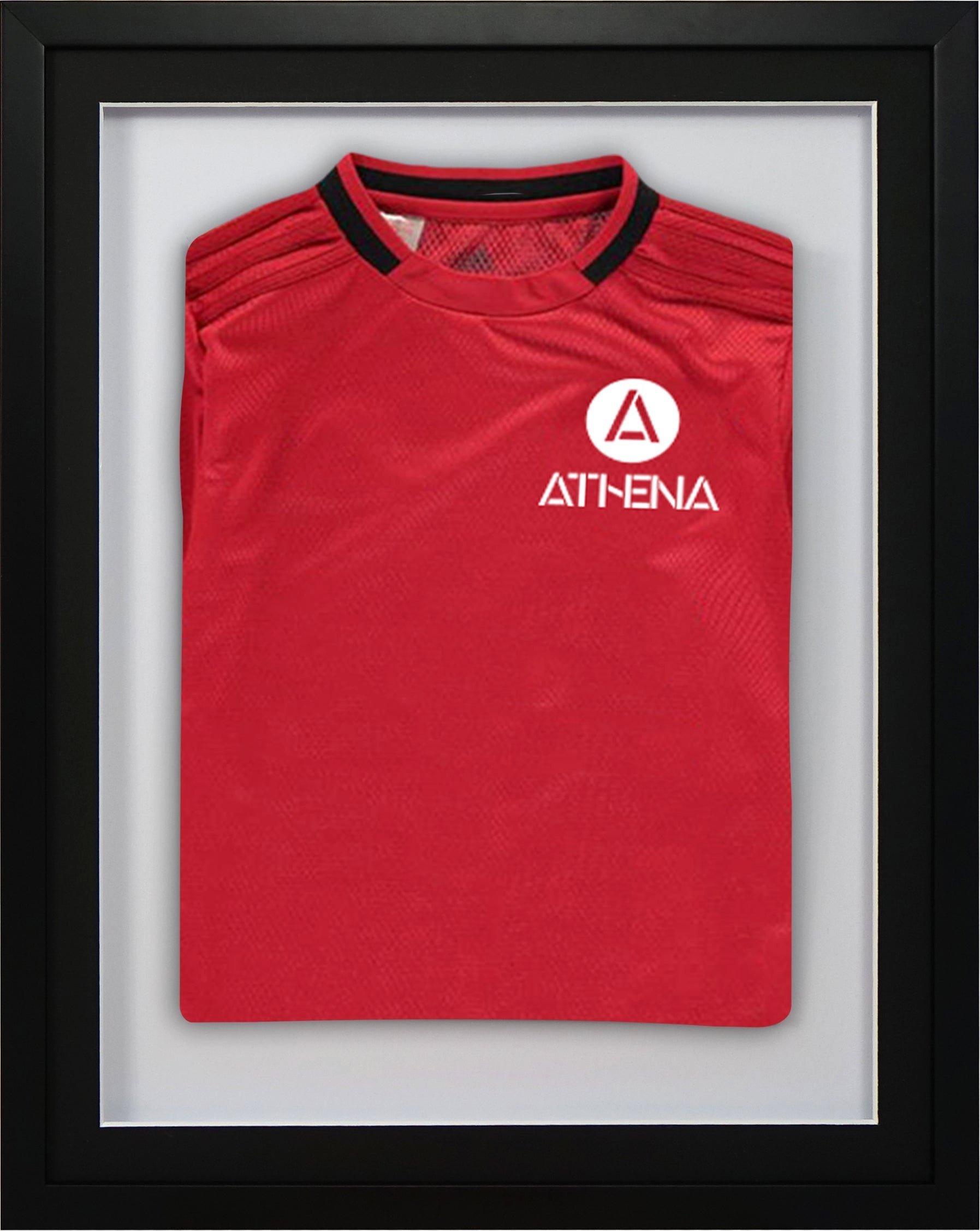Athena 3D Mounted Sports Shirt Display Frame with Black Frame and Black Mount  40 x 50cm