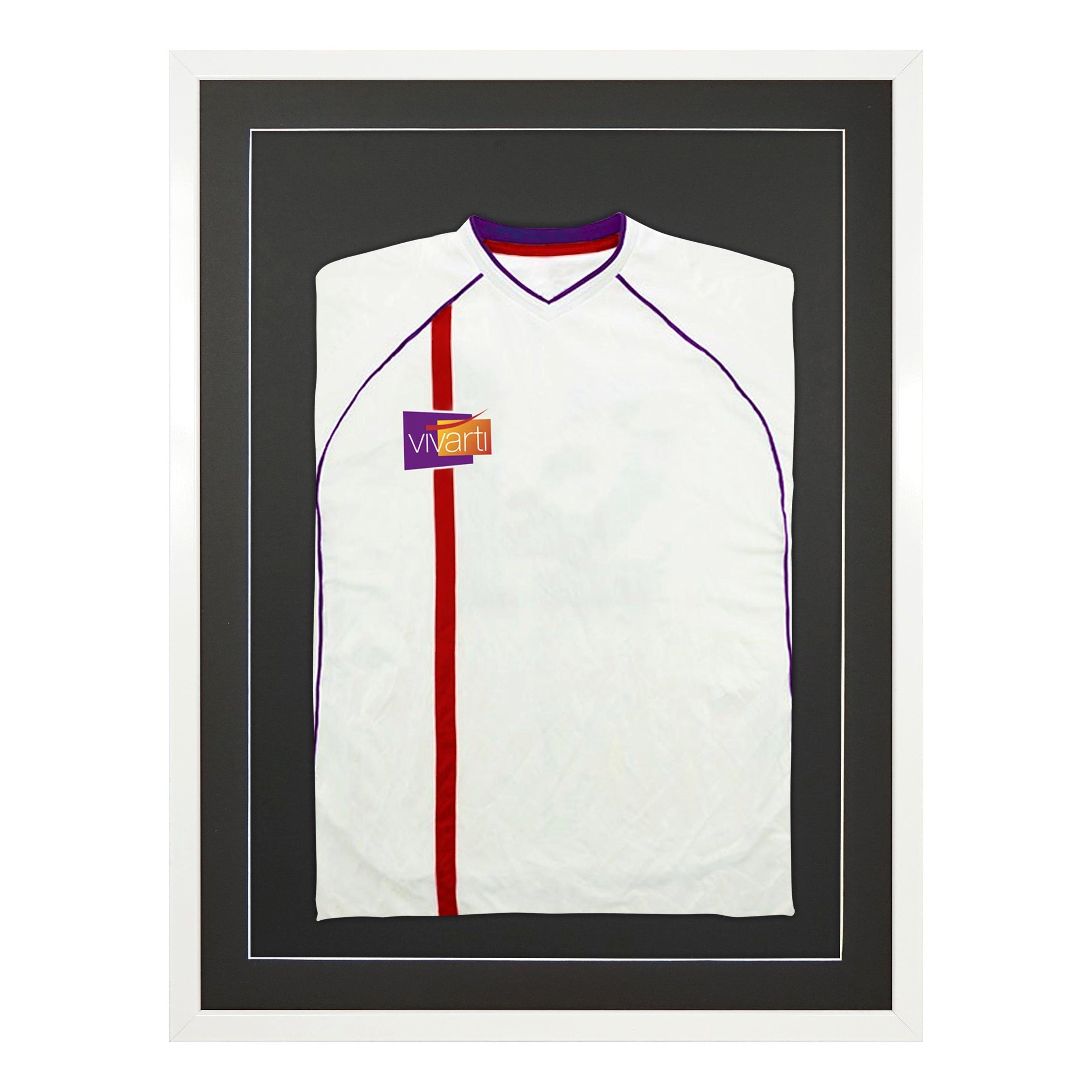 3D Mounted Sports Shirt Display Frame with Gloss White Frame and Black Mount 60 x 80cm
