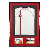 Vivarti 3D + Double Aperture Mounted Sports Shirt Display Frame with Gloss Black Frame and Red Mount 61 x 91.5cm thumbnail 1