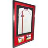 Vivarti 3D + Double Aperture Mounted Sports Shirt Display Frame with Gloss Black Frame and Red Mount 61 x 91.5cm thumbnail 3