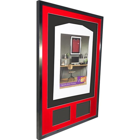 Vivarti 3D + Double Aperture Mounted Sports Shirt Display Frame with Gloss Black Frame and Red Mount 61 x 91.5cm 4