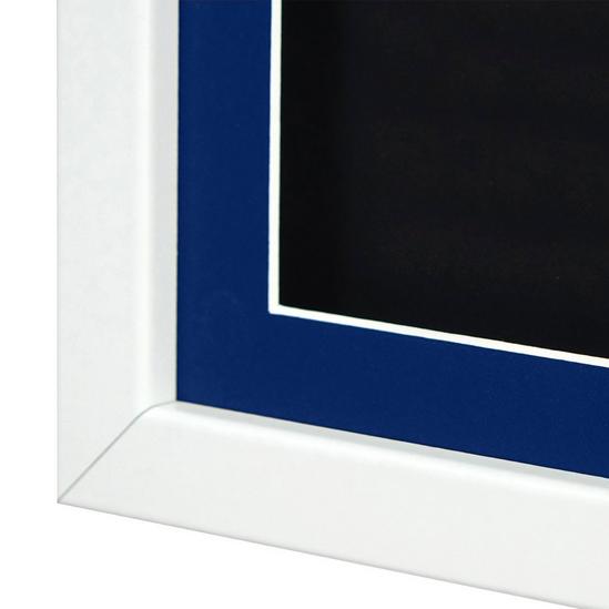 Vivarti 3D + Double Aperture Mounted Sports Shirt Display Frame with Gloss White Frame and Blue Mount 50 x 70cm 5