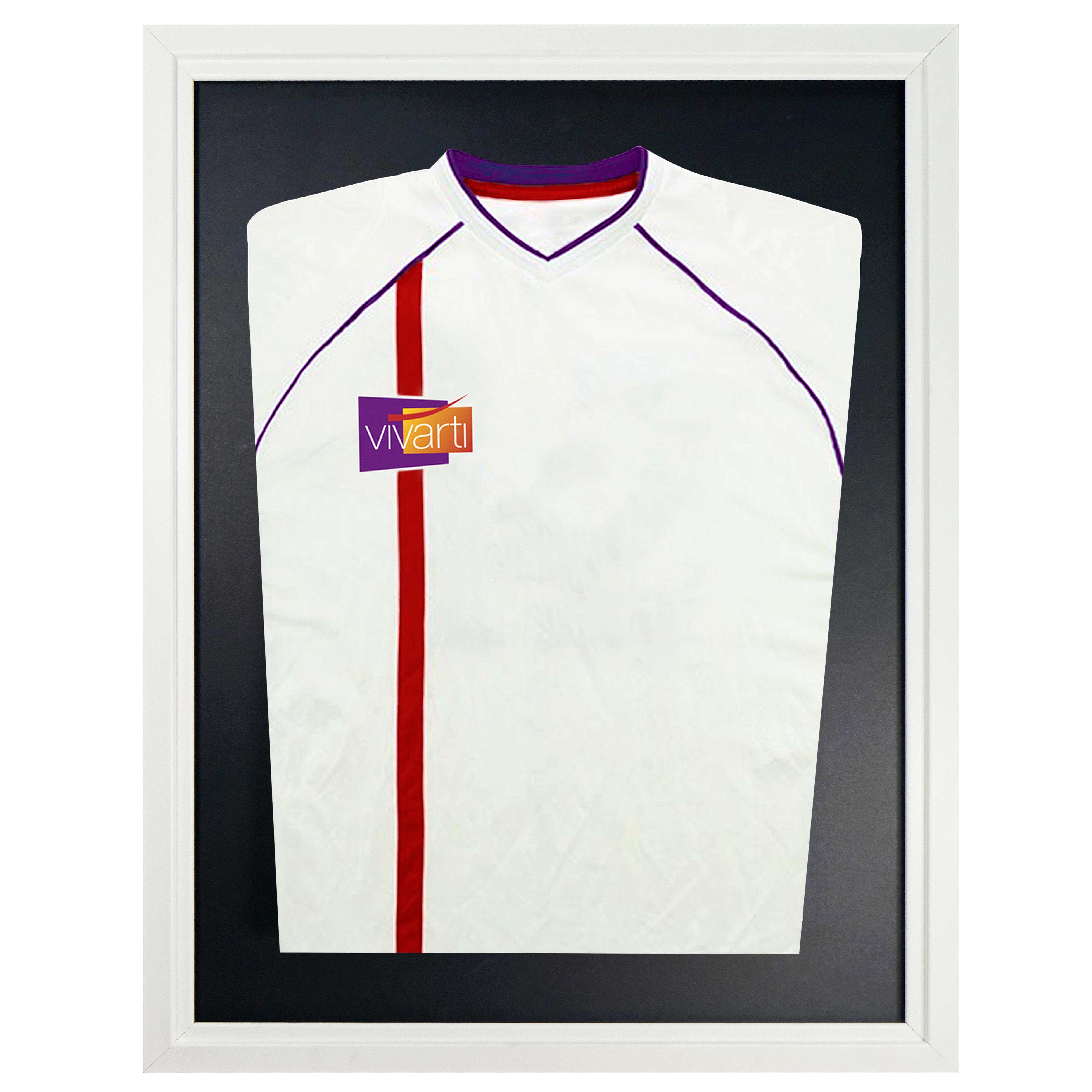 Junior Tapered Standard Sports Shirt Display Frame with White Frame and White Inner Frame 50 x 70cm