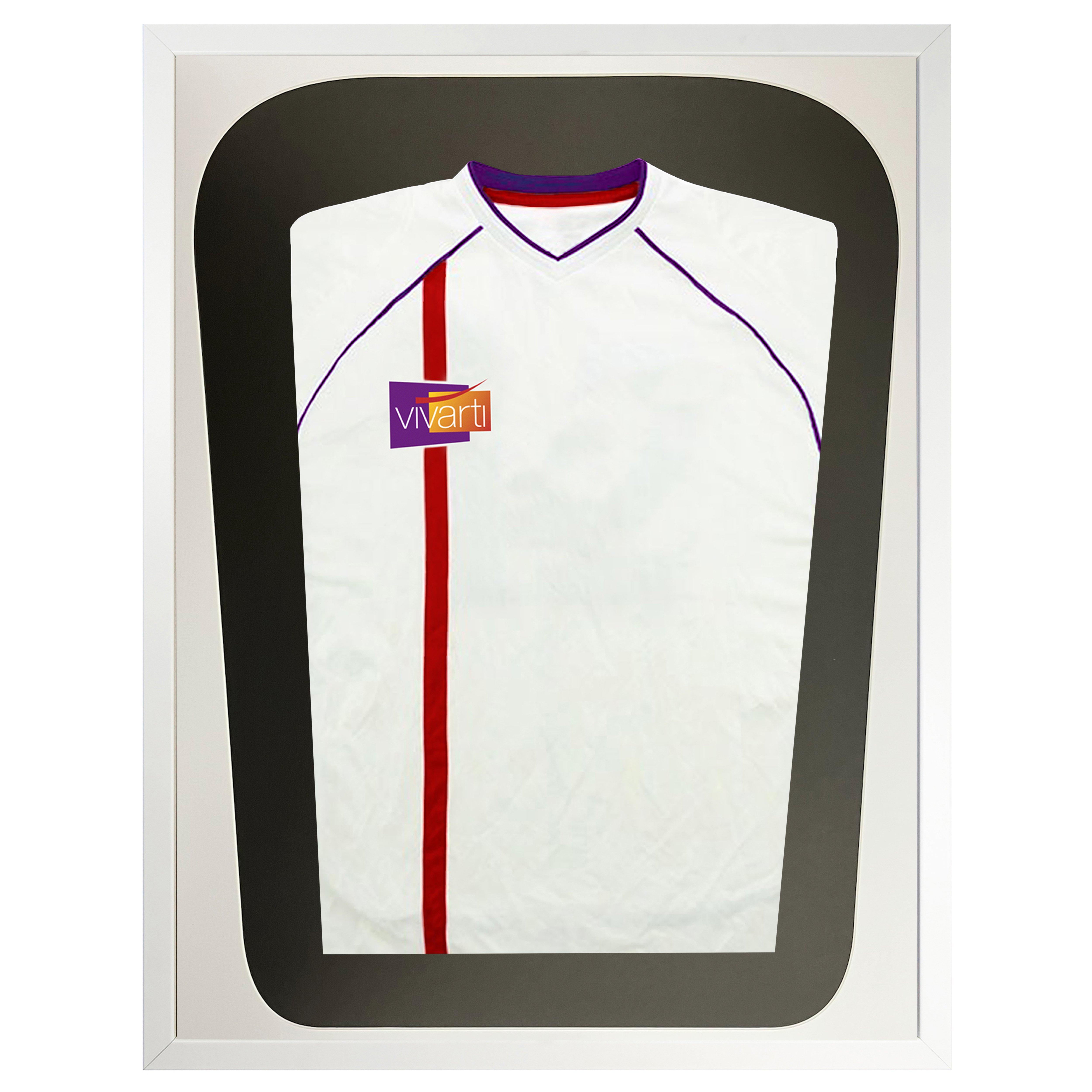 Junior Tapered 3D Mounted Sports Shirt Display Frame with Gloss White Frame and White Mount 50 x 70c