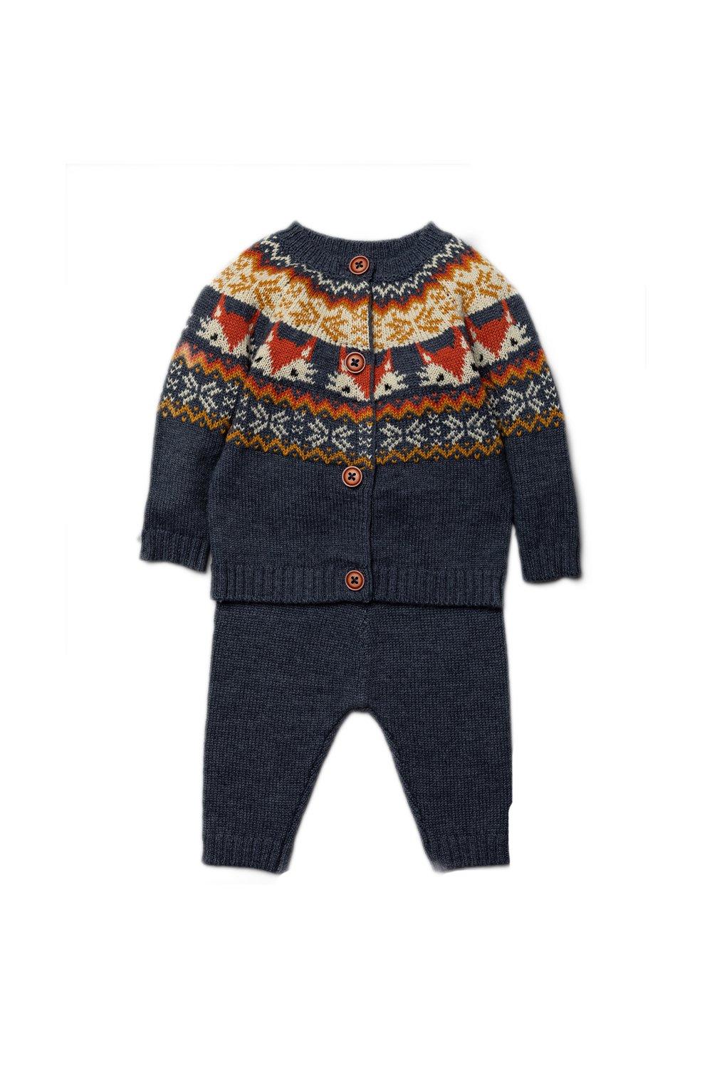 Fairisle Knitted Two-Piece Jumper and Bottom Set