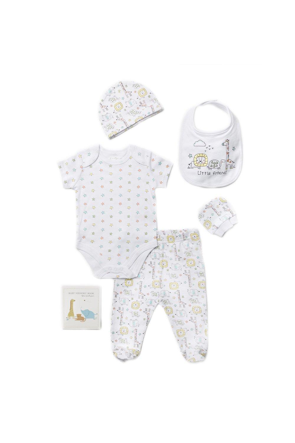 Animal Print Cotton 6-Piece Baby Gift Set