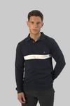 TopLook London Toplook London Men's Cotton Long Sleeved Stripe Polo Shirt thumbnail 1