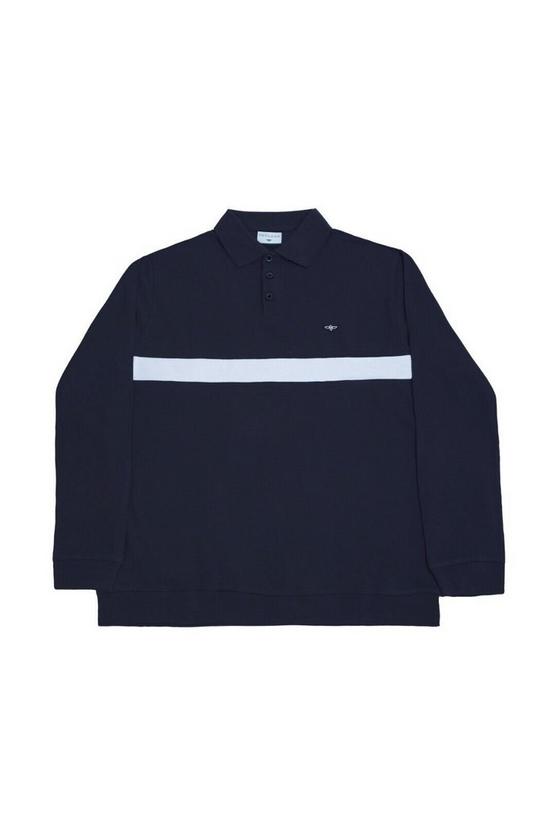 TopLook London Toplook London Men's Cotton Long Sleeved Stripe Polo Shirt 2