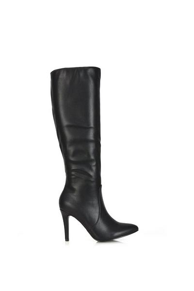 'Bree' Pointed Toe Zip-up Stiletto Heel Knee High Boots