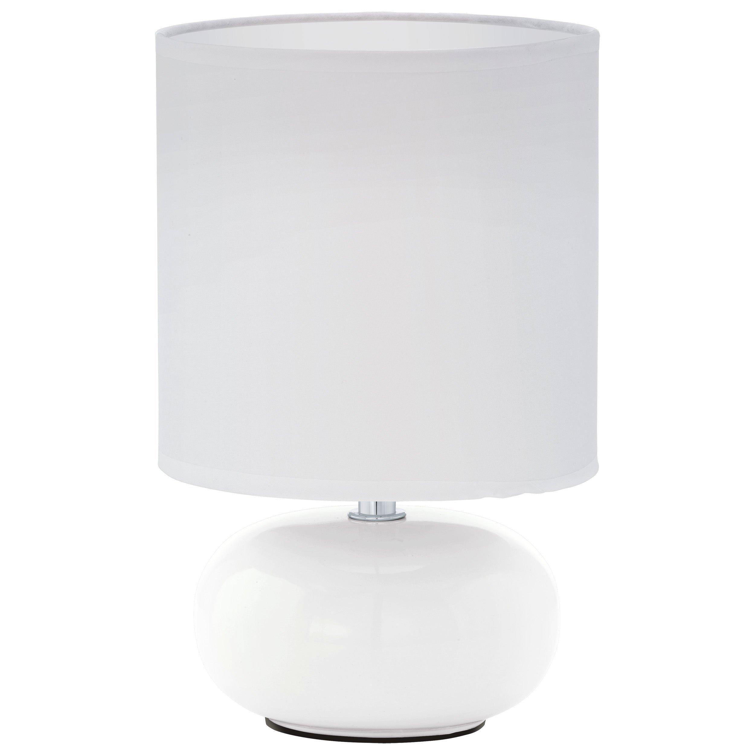 Table Lamp Colour White White Fabric Shade In Line Switch Bulb E14 1x40W