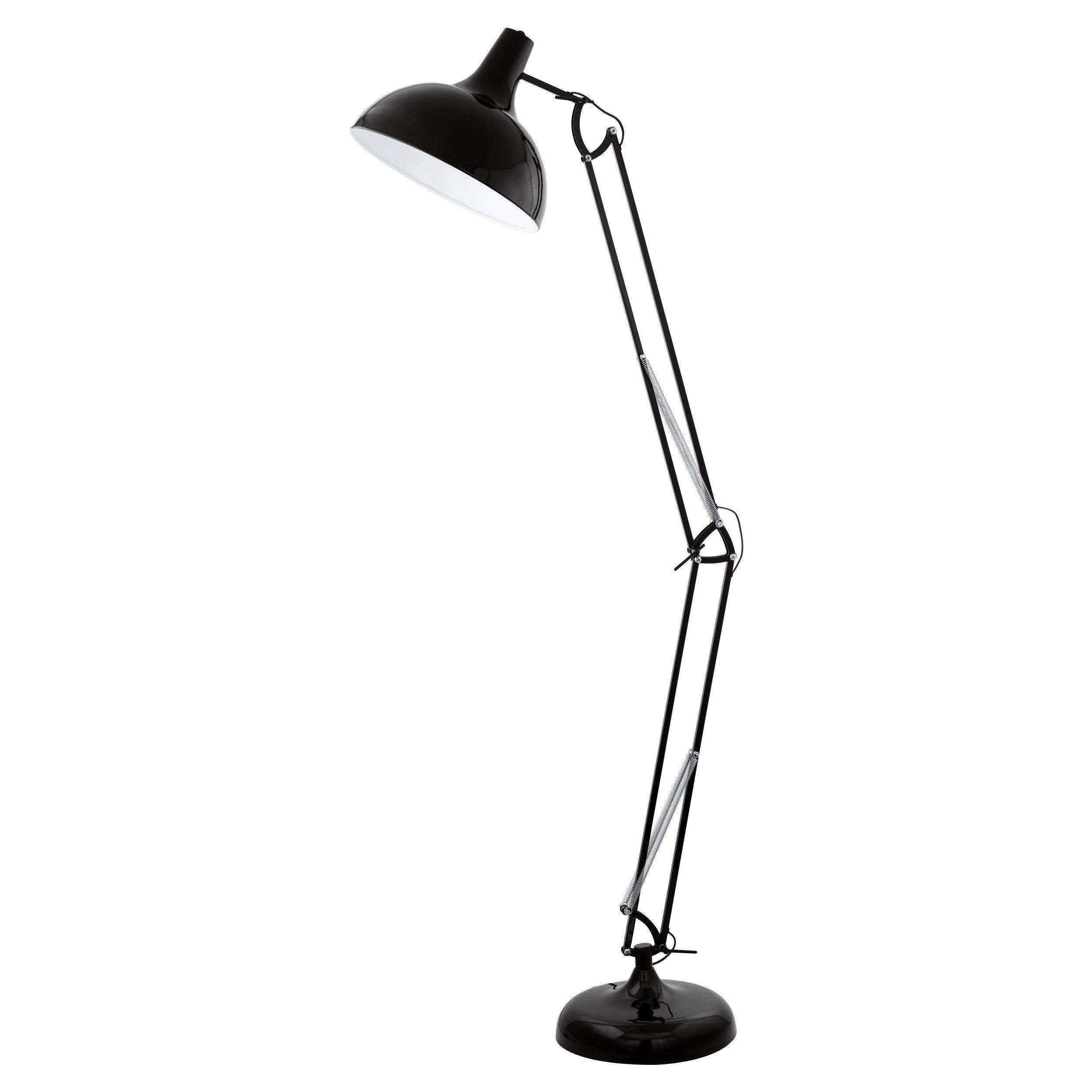 Table Desk Lamp Colour Black Flexible In Line Switch Pedal Switch Bulb E27 1x60W