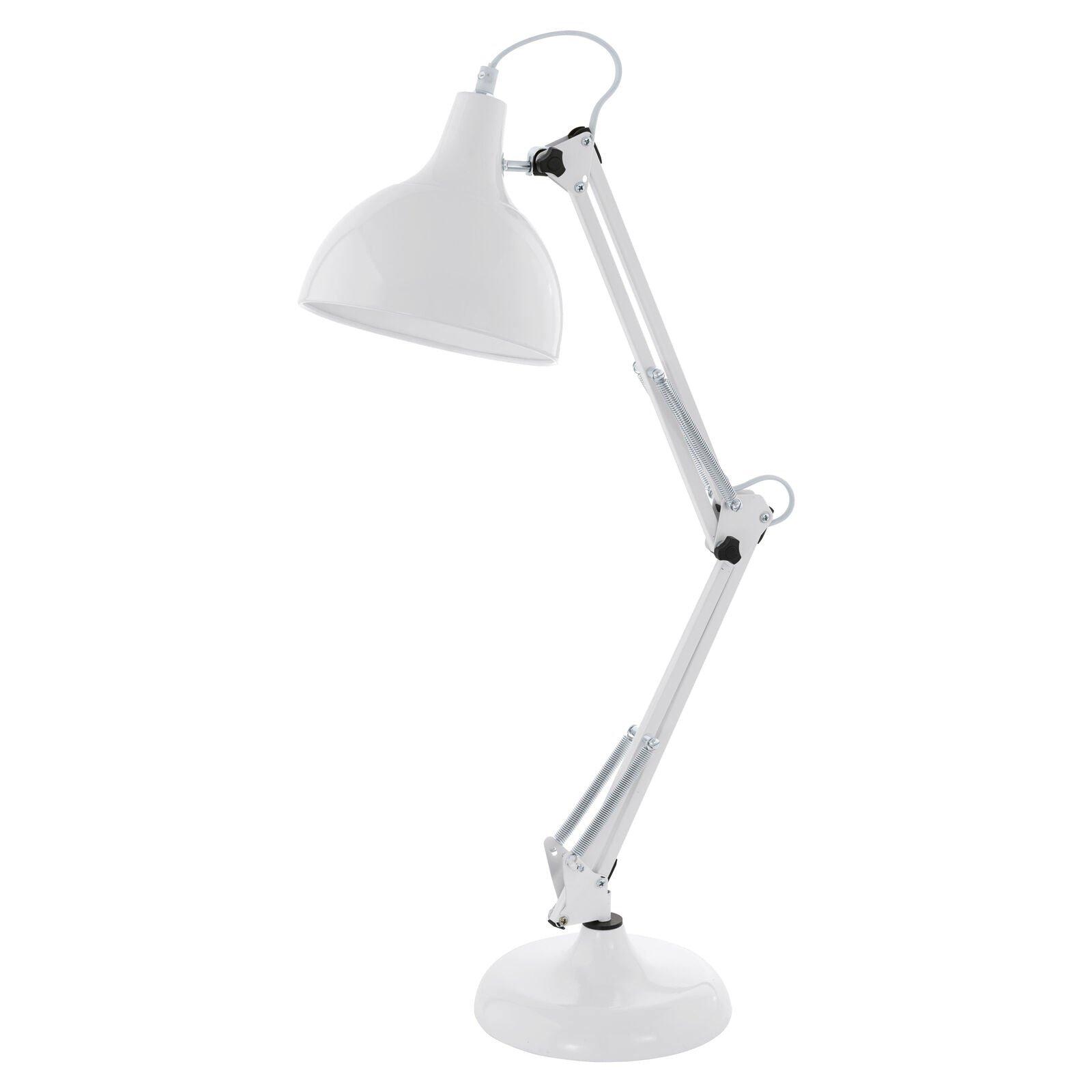 Table Desk Lamp Adjustable Colour White Flexible In Line Switch Bulb E27 1x40W