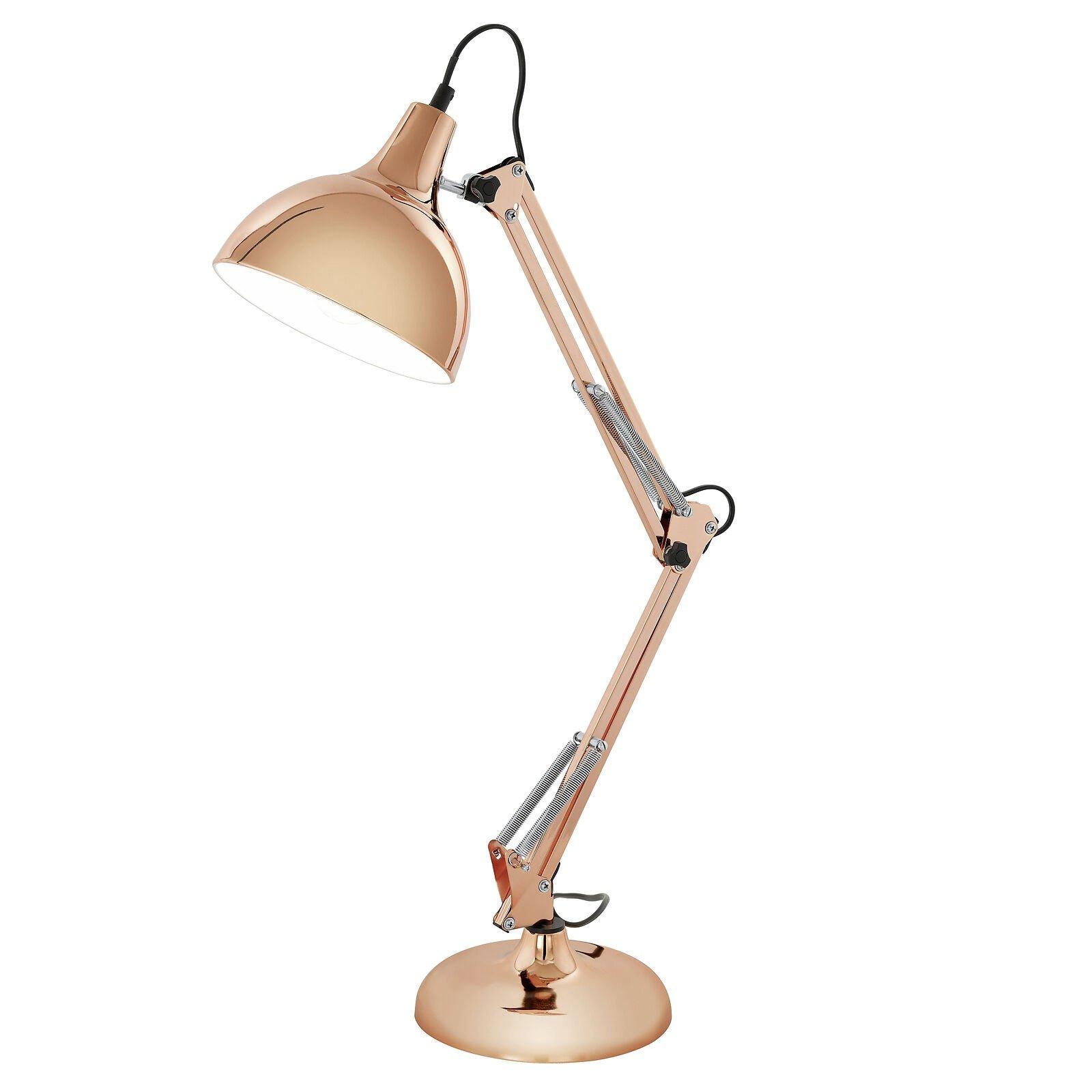 Table Desk Lamp Colour Copper Adjustable In Line Switch Bulb E27 1x40W
