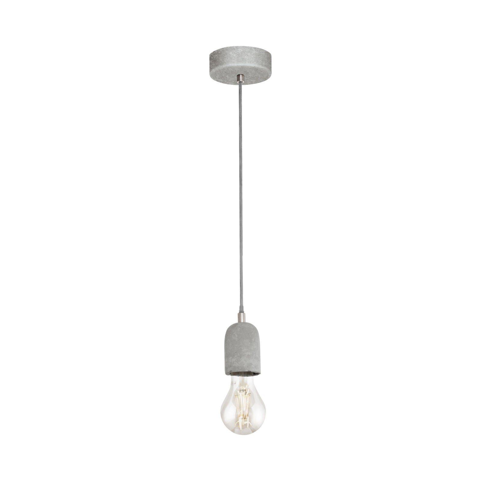 Pendant Ceiling Light Steel Rose Grey Concrete Shade Elegant Bulb E27 1x60W