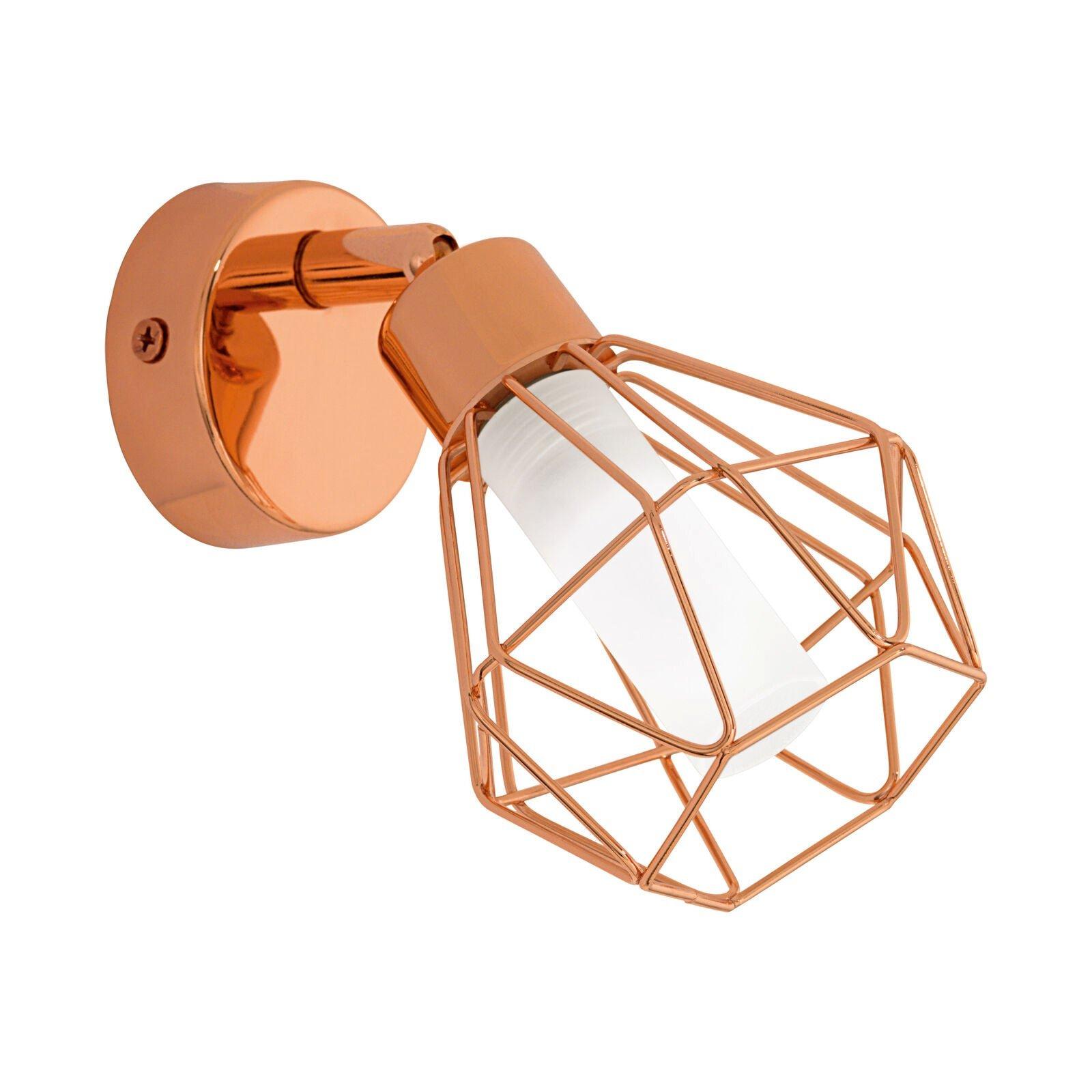 Wall 1 Spot Light Copper Steel Shade White Satin Glass Bulb G9 1x3W Included
