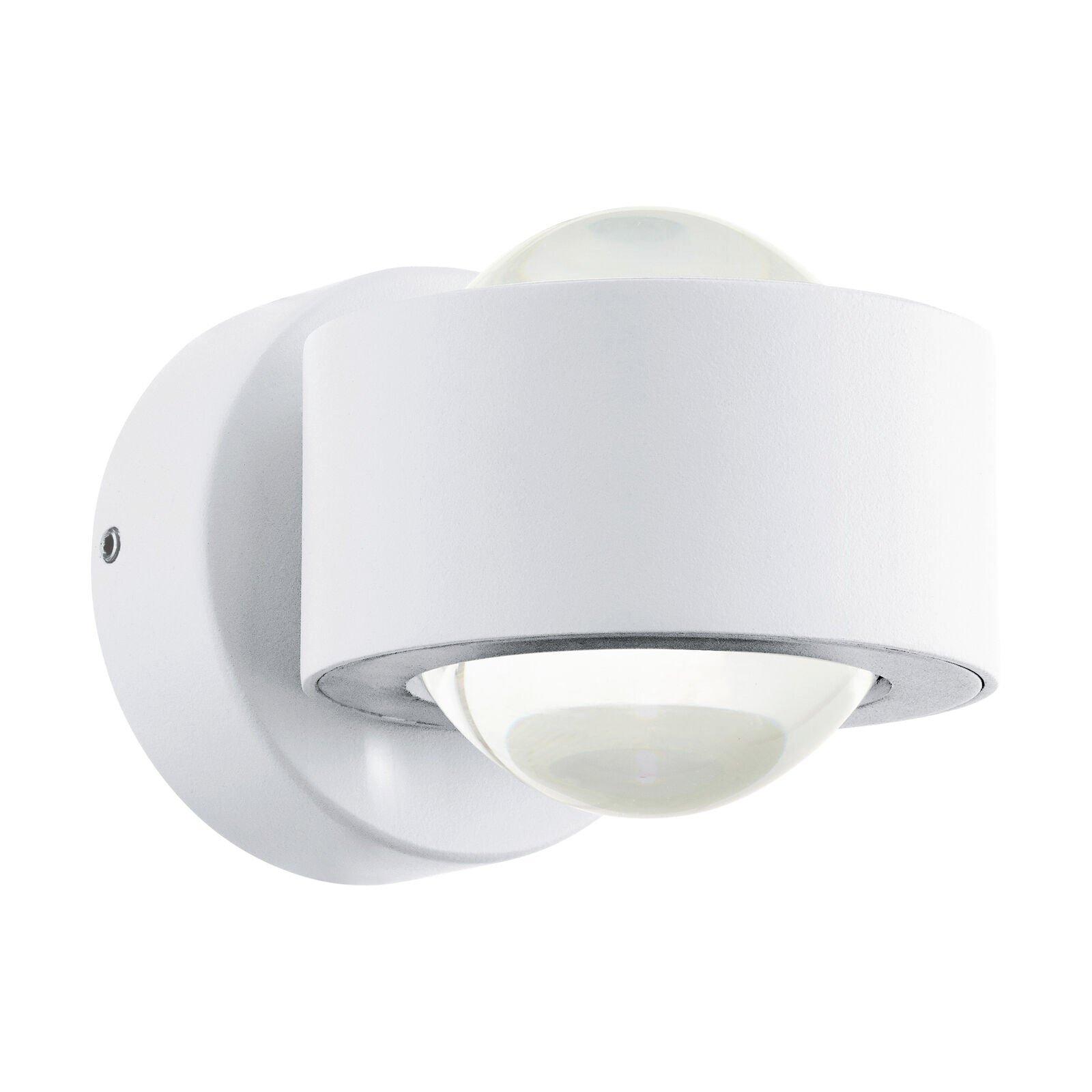 Wall Light Colour White Aluminium Shade Clear Plastic Bulb LED 2x2.5W Included
