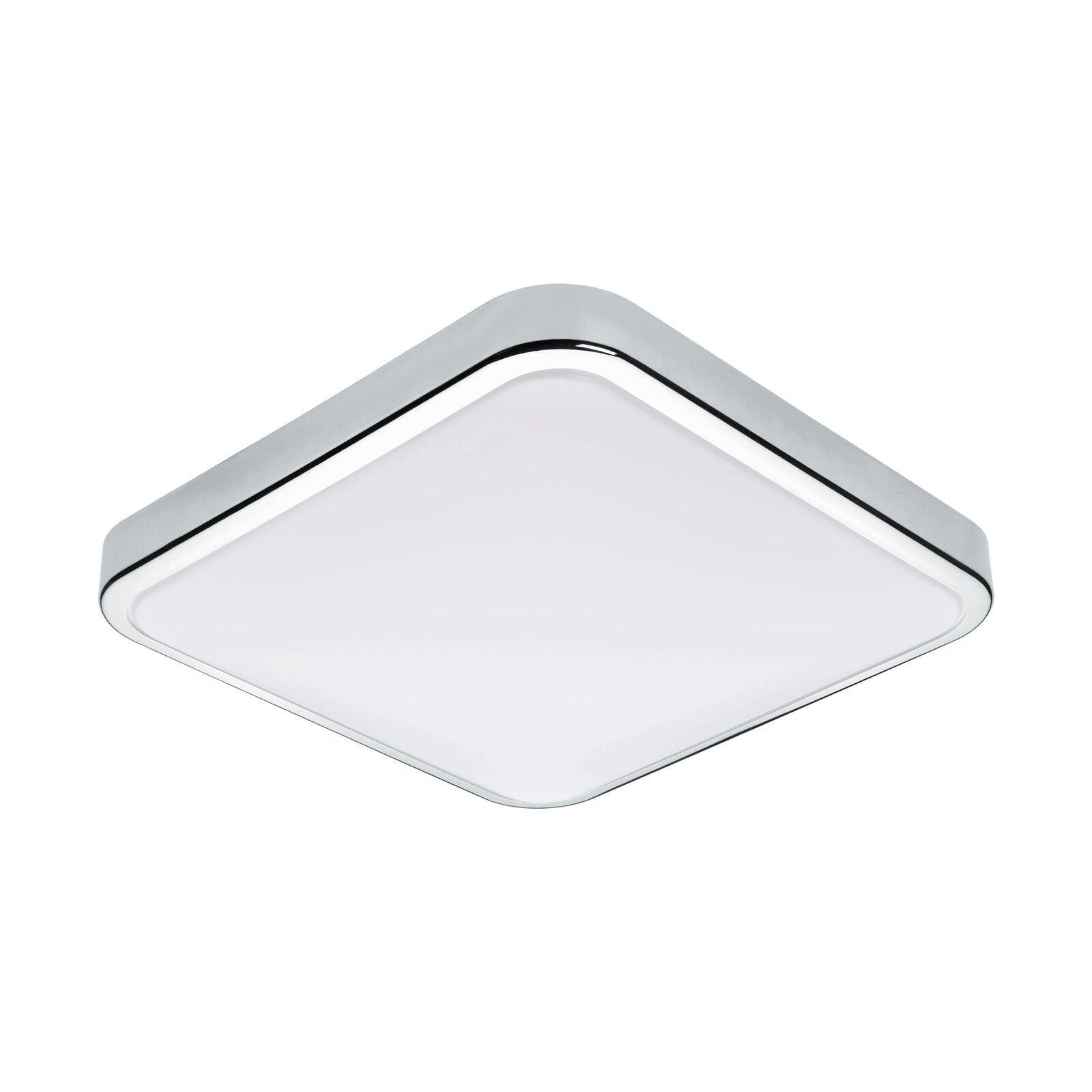 Wall Flush Ceiling Light IP44 Bathroom Chrome Shade White Plastic Bulb LED 16W