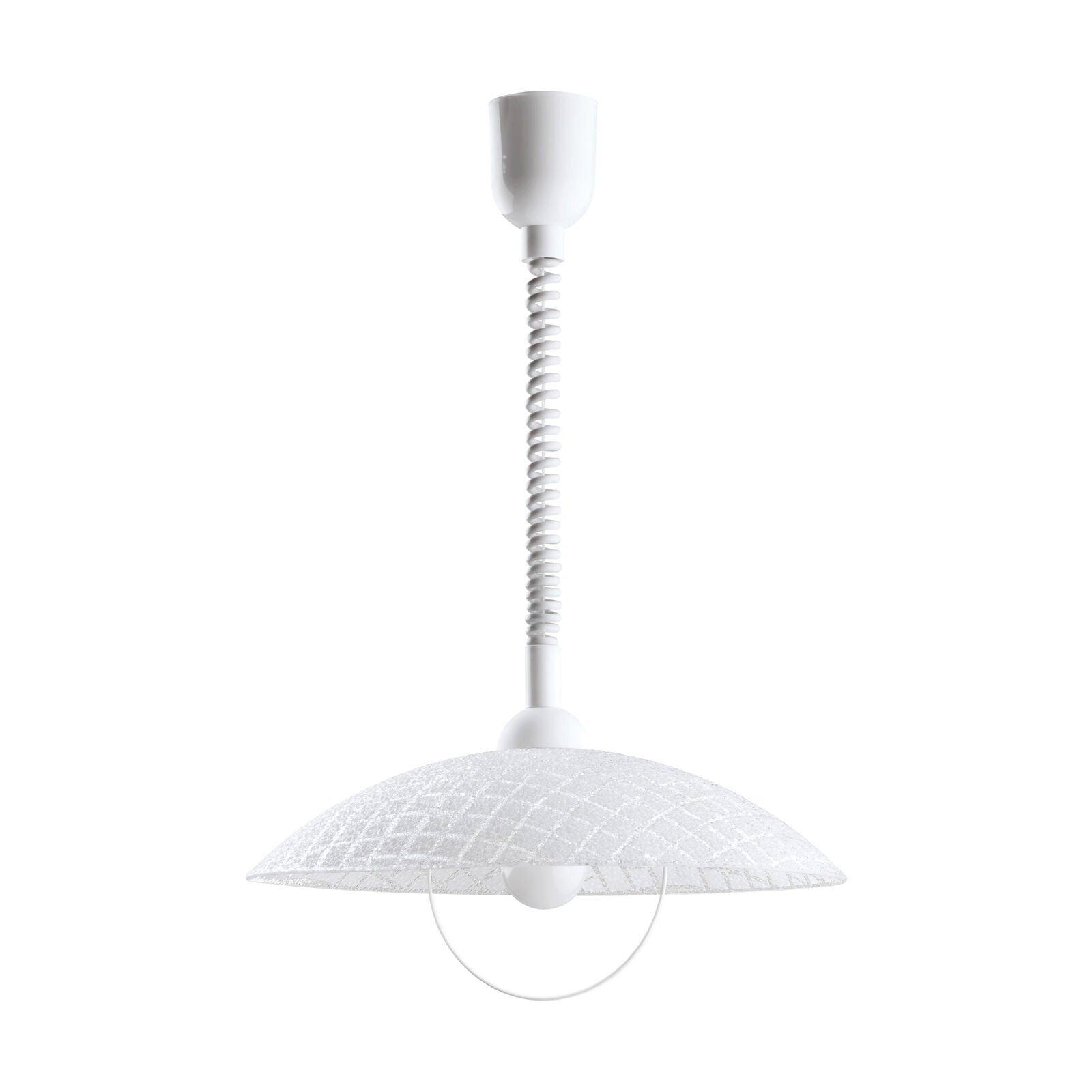 Pendant Light Colour White Shade White Clear Glass With Structure Bulb E27 1x60W