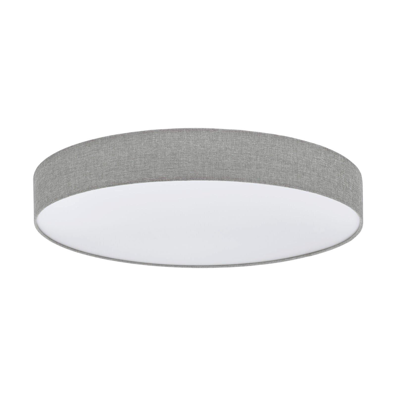 Flush Ceiling Light Colour White Shade Grey White Fabric Linen Plastic LED 60W