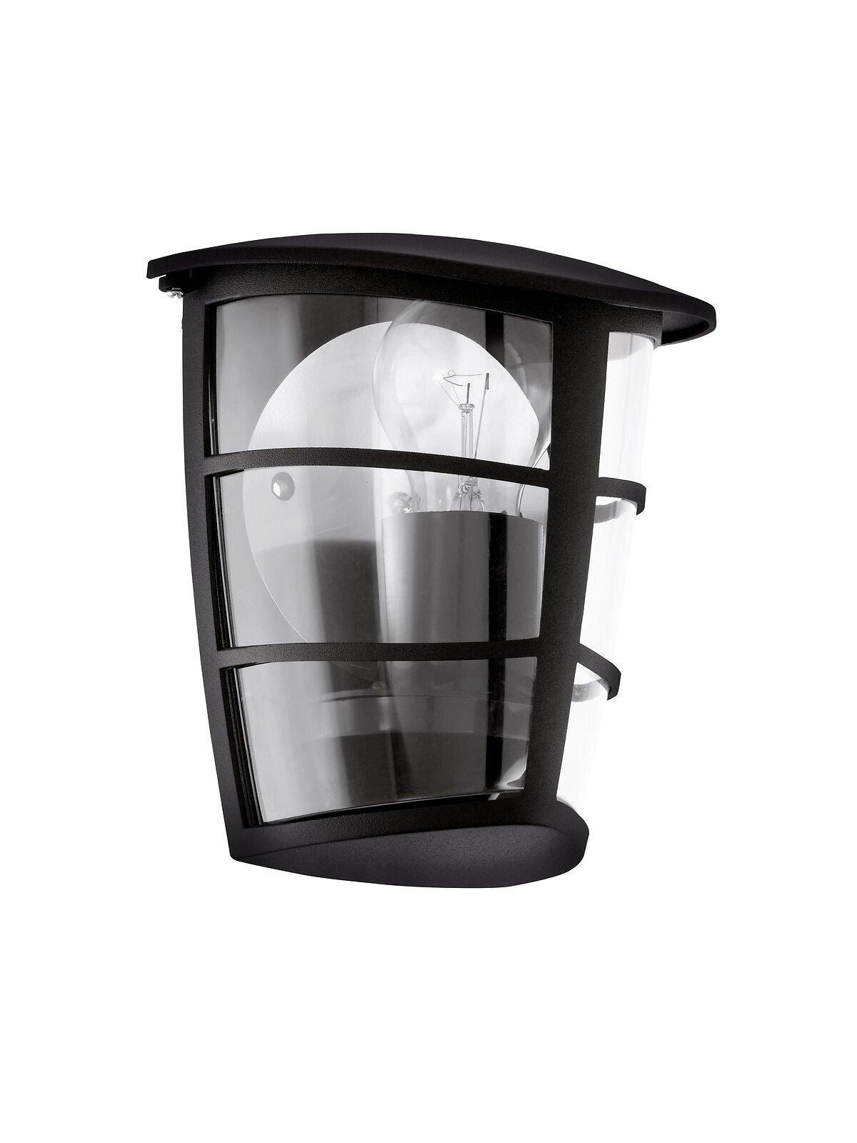 IP44 Outdoor Wall Light Black Modern Lantern 1x 60W E27 Bulb Porch Lamp