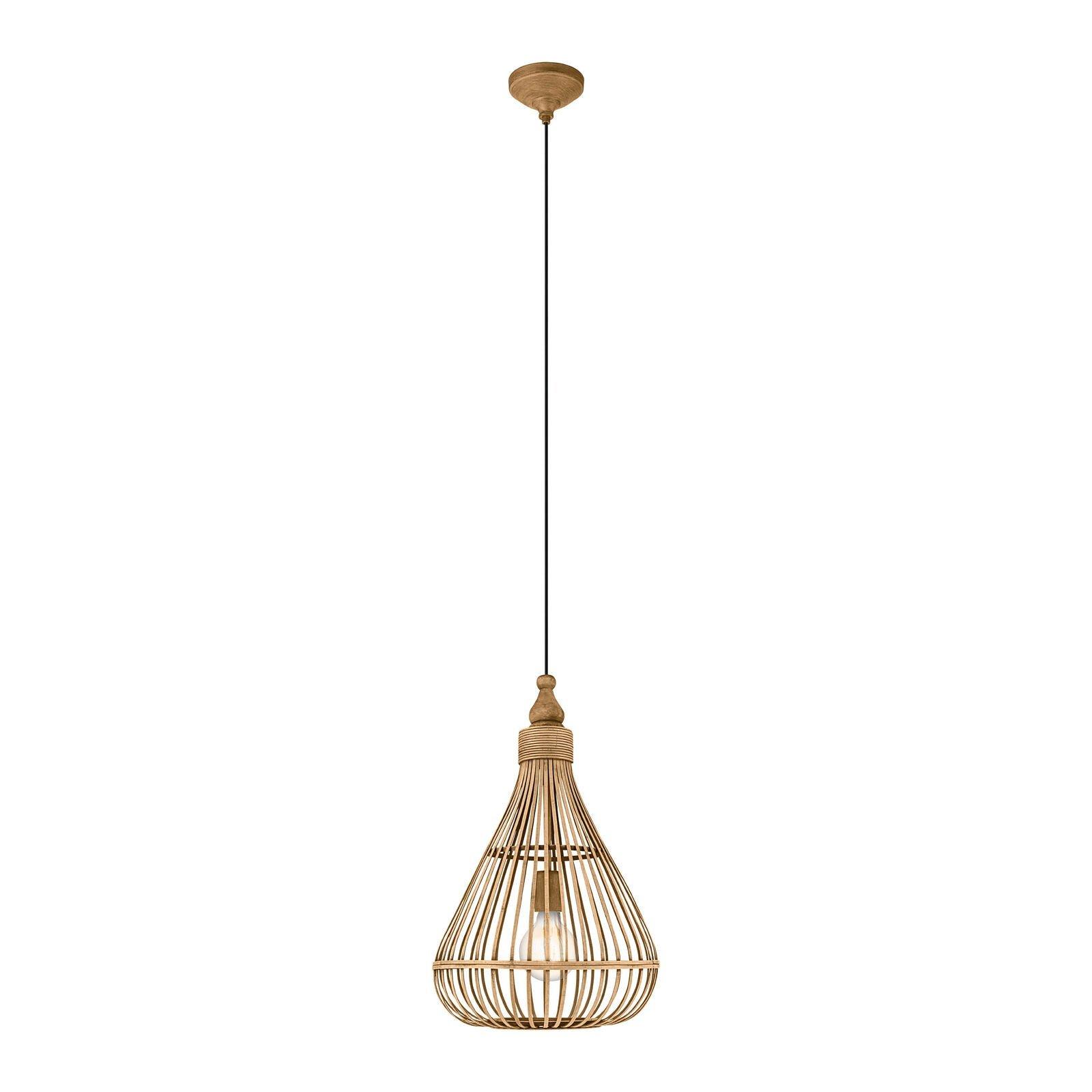 Hanging Ceiling Pendant Light Pear Wicker Shade 1 x 60W E27 Hallway Feature