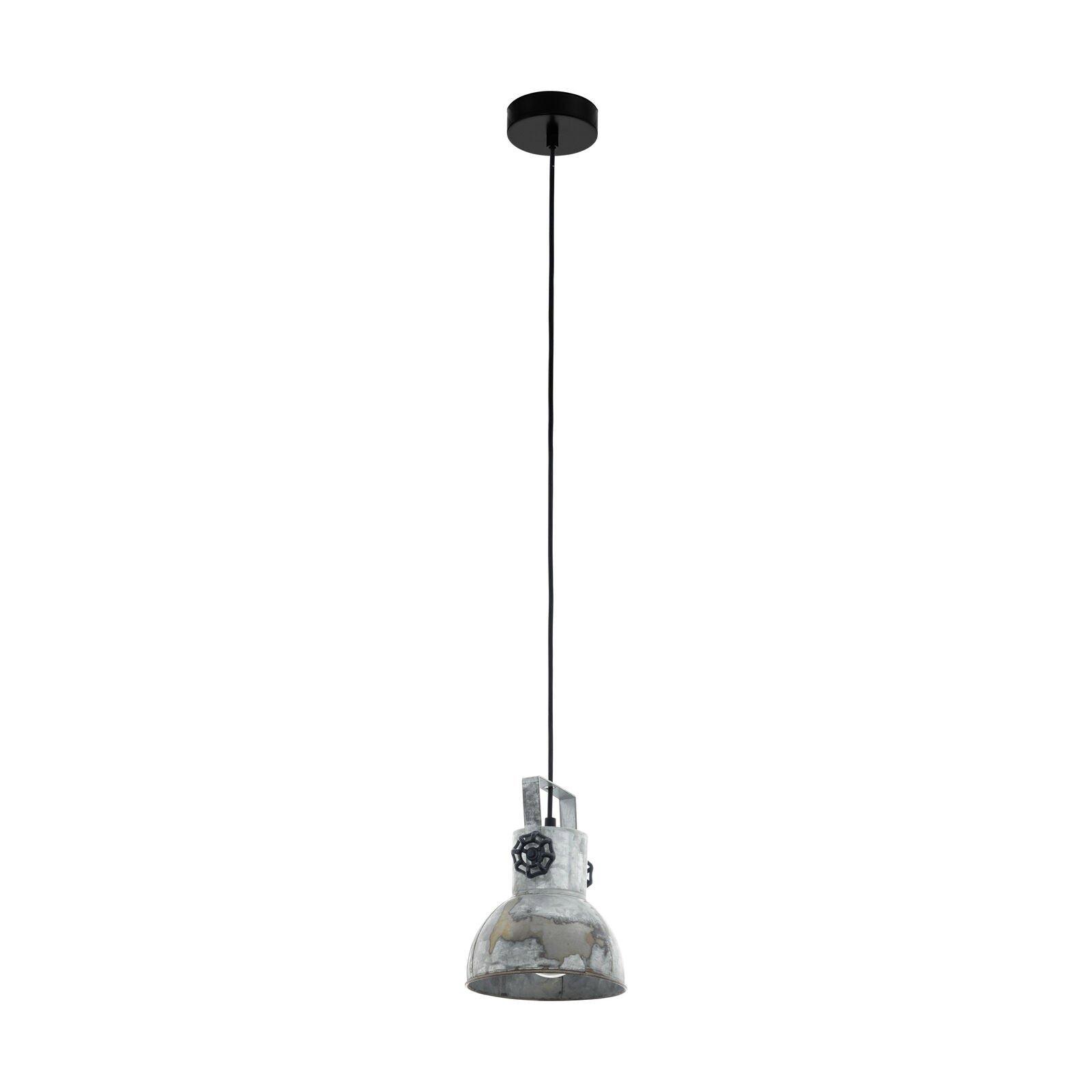 Hanging Ceiling Pendant Light Black & Raw Steel 1x 40W E27 Industrial Feature
