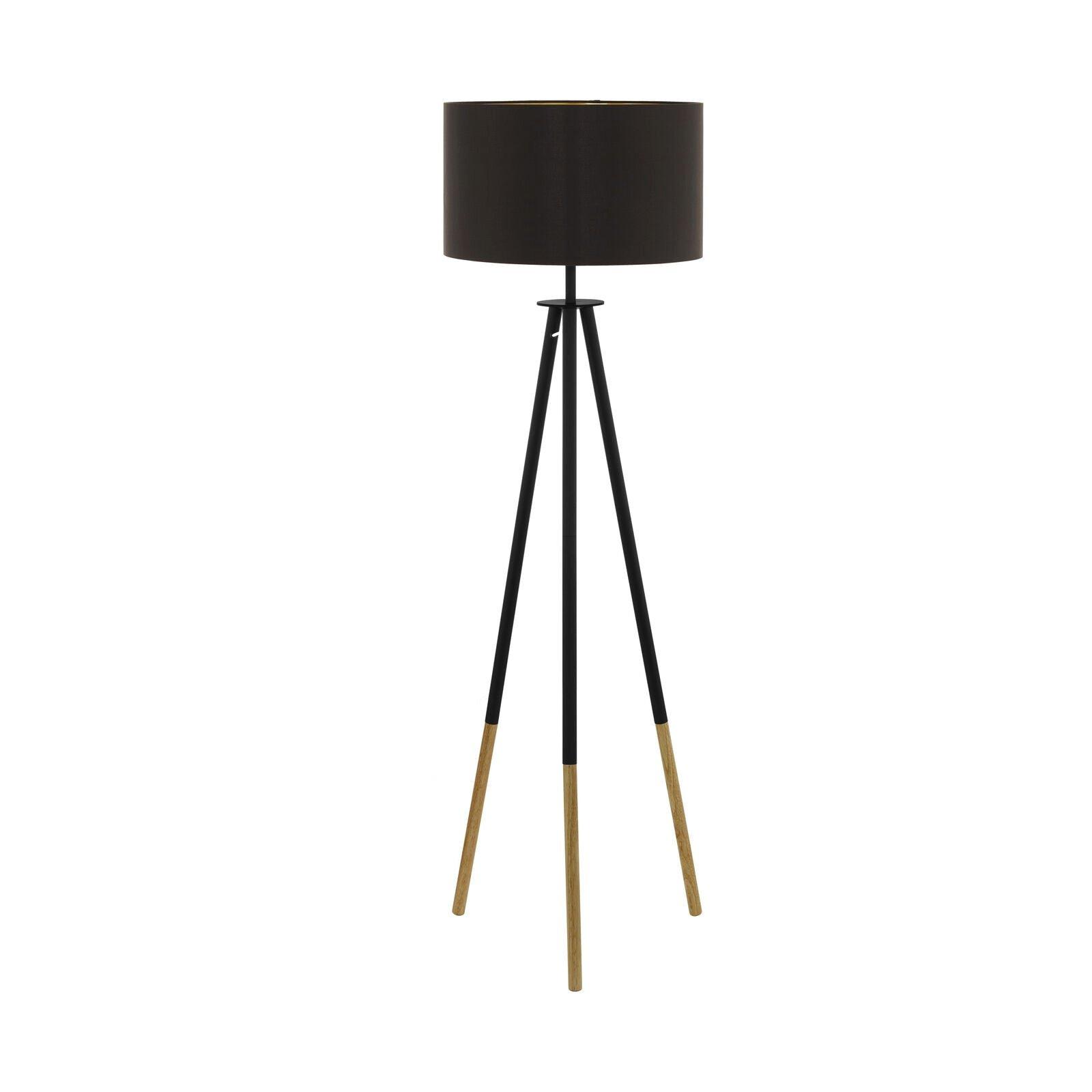 Tripod Floor Lamp Light Cappuccino Gold Shade 1 x 60W E27 Bulb Standard